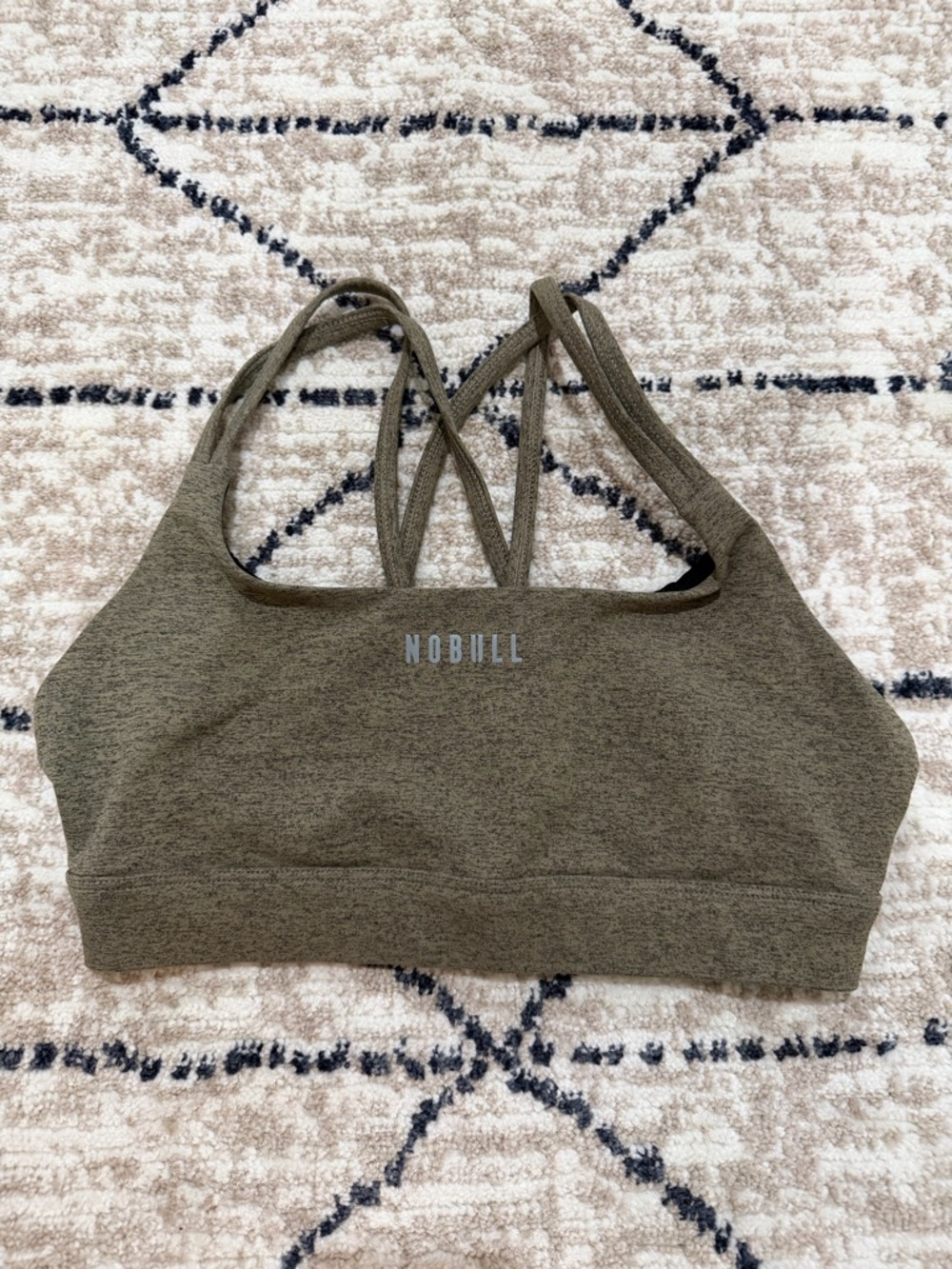 NOBULL Olive Green Strappy Cross-Back Sports Bra
